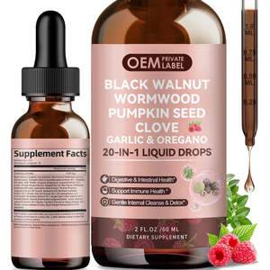 Gotas Orales de Madera de Nogal Negro y Ajenjo OEM, Clavo, Semilla de Calabaza, Orégano, Berberina para la Limpieza Intestinal y la Salud Digestiva - Uso para Adultos - Product Image 1