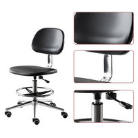 Tabouret de laboratoire en PU réglable en hauteur fabriqué en Chine pour les médecins, les infirmières, les étudiants, design industriel pour l'école et l'hôpital