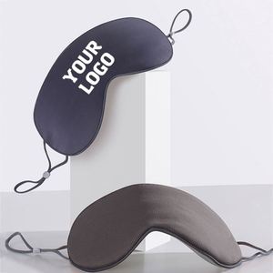 Masque pour les yeux en satin de soie coloré personnalisé avec logo d'entreprise, cadeau promotionnel, avec sangle élastique pour hôtel, aide à soulager la fatigue liée au sommeil - Product Image 1
