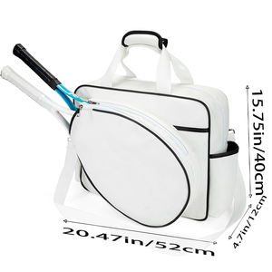 Bolsa de Hombro Impermeable de Nailon para Raquetas de Tenis/Bádminton con Correas de Hombro Extraíbles para 2 Raquetas, Bolsa Deportiva, Bolsa de Mano - Product Image 2