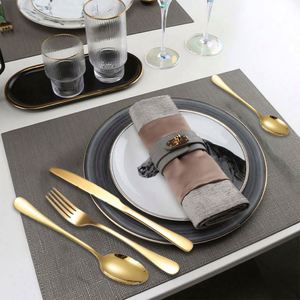 Hot Selling 2024 Stainless Steel Gold Cutlery 24 Piece Wedding Party Flatware Set 4pcs Silverware with Wooden Box - Product Image 5