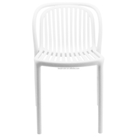 Chaise de salle à manger d'extérieur en plastique blanc empilable de nouvelle conception