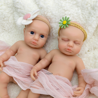 8 "Real Soft Ganzkörper Silikon Reborn Dolls Neugeborene Mini Baby Girl Twins Modisches Kinderspiel zeug