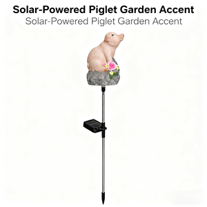 Lampu Taman Tenaga Surya LED dengan Sensor Suara, Dekorasi Jalan Taman, Lampu Taman Tenaga Surya Bentuk Babi Simulasi untuk Luar Ruangan - Product Image 5