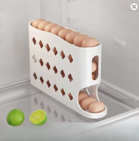 Boîte de rangement à œufs roulante, multi-niveaux, à ouverture inclinée, distributeur automatique d'œufs, plateau à œufs pour porte latérale de réfrigérateur, portable, en PP