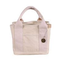 Boîte à lunch de 12oz en coton épais de couture ordonnée de haute qualité sac écologique recyclé sac fourre-tout en toile de coton avec logo personnalisé
