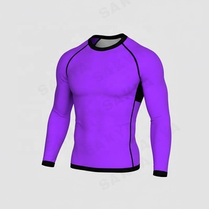 Vendita all'ingrosso in bianco Jiujitsu No Gi manica lunga BJJ Rash Guard Unisex atleti in poliestere Spandex Rashguard - Product Image 2
