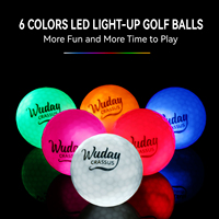 Faible MOQ pour la vente en gros – Balles de golf LED personnalisées lumineuses, longue durée, pour l'entraînement nocturne et le divertissement