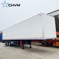 Fabricant chinois Van Trailer 3 Essieux Van Remorques 60Ton Box Semi Remorque Cargo Trucks à vendre