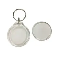 Round square rectangle clear acrylic insert photo split ring keyring