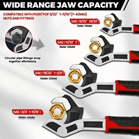 Juego de 4 Llaves Ajustables de Acero al Cromo Vanadio de 6"-8"-10"-12" para Fontaneros