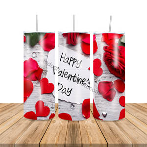 Venta caliente regalo <span class=keywords><strong>del</strong></span> día de San Valentín Taza de café impresa personalizada Tazas de acero inoxidable vaso con tapa y pajita - Product Image 5