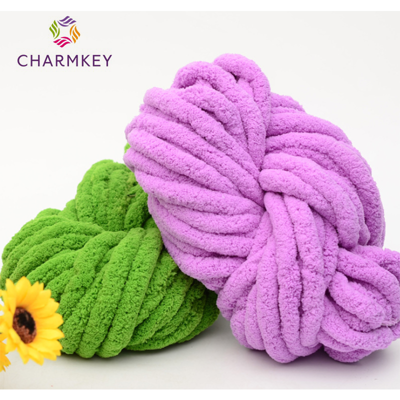 Charmkey, оптовая продажа, полиэфирное одеяло, супер мягкая Толстая синель, массивная пряжа для ручного вязания