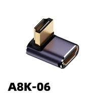 Adaptador JILIAN 8K 4K de 90 Grados, Ángulo Izquierdo/Derecho, Extensor 2.1 Macho/Hembra, Conector de Aleación de Aluminio, 60Hz, para HDTVs, Laptop, PC, Cámara