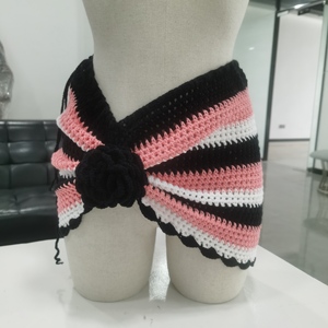 <span class=keywords><strong>Haut</strong></span> <span class=keywords><strong>de</strong></span> <span class=keywords><strong>bikini</strong></span> personnalisé pour femme, jupe <span class=keywords><strong>de</strong></span> <span class=keywords><strong>bikini</strong></span> en tricot crocheté d'été, style européen et américain fait main, décoration en dentelle, logo à la taille - Product Image 3