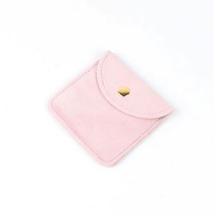 Sac d'emballage haut de gamme pour petits bijoux 8*8cm en velours avec fermeture à bouton, revêtement UV, résistant aux chocs, personnalisable pour bagues en pierres précieuses - Product Image 4