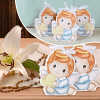 Boîtes à Cadeaux pour Première Communion, Boîtes à Bonbons de Baptême Religieux, Décorations de Baby Shower « Que Dieu Bénisse » pour Garçons et Filles