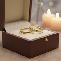 Bague de fiançailles romantique en diamant cultivé en laboratoire sur mesure ou coffret cadeau pour couple, or 18 carats, pour homme et femme, bague de promesse ou de mariage