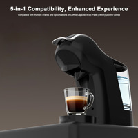Machine à expresso, cafetière à portion individuelle compatible avec plusieurs types de capsules, café moulu