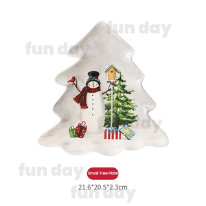 Weihnachts-Schneemann-Suppenschüssel, ovaler Teller, Teekanne, Tasse, Gewürzbehälter, Keramik-Geschirrset - Product Image 5
