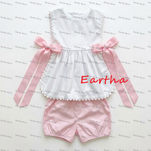 Set di <span class=keywords><strong>Abbigliamento</strong></span> per Bambine con Monogramma Intessuto e Bordo Smerlato, Abiti Estivi per Bambine, Set Personalizzati con Logo per Bambine - Product Image 4