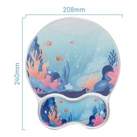 Ensemble de tapis de souris en gel de silicone transparent avec repose-poignet, logo personnalisé en couleur, impression UV, design Kawaii en cristal pour le bureau et la maison - Sanxing