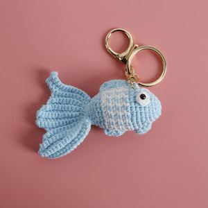 Porte-clés Poisson Orné Tricoté à la Main, Design Créatif Poisson-Pieuvre au Crochet, Pendentif Poisson Tissé pour Clés de Voiture et Accessoires de Sac - Product Image 5
