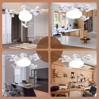 Plafonnier LED moderne et créatif 50-60W avec ventilateur silencieux à télécommande, décoration intérieure