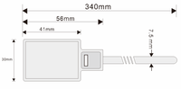 YIAN Z13-5630 Étiquette de câble RFID NFC/UHF 56*30mm ABS Étanche/Resistant aux intempéries -30-85°C Distance de fonctionnement 4m 860-960MHz pour gestion d'actifs