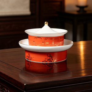 Recipiente para Alimentos de Porcelana Ecológica Transparente con Esmalte Premium TAO XI CHUAN, Estilo <span class=keywords><strong>Palacio</strong></span> Imperial de la Ciudad Prohibida, en Capas, para Otoño - Product Image 2