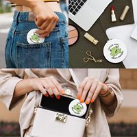 CADEAU IDÉAL Miroir de poche miniature en métal personnalisé Logo personnalisé Vente en gros Miroir compact double face Grossissement 2x Miroir de maquillage