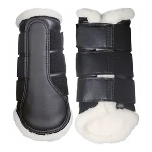 Bota de proteção para pernas de equipamento equestre de alta qualidade para equitação em couro PU respirável botas de escovação botas de tendão de cavalo