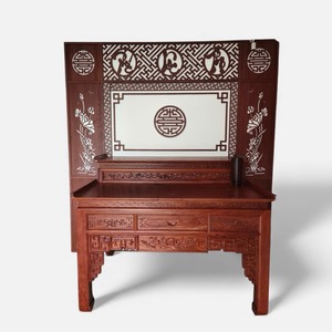Mesa de Altar de Madera de Dos Niveles Huong Wood Sen, Soporte Tradicional Familiar para el Culto Ancestral de Vietnam - Product Image 1