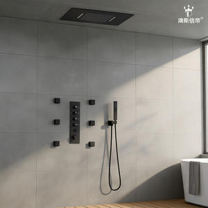 Ensemble de douche encastré minimaliste Sky-View avec pommeau de douche multifonctionnel en acier inoxydable pour salle de bain domestique et parois de douche - Product Image 6