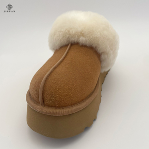 Personnalisable pour femmes Uggh pour pantoufles avec vraie fourrure de <span class=keywords><strong>mouton</strong></span> hiver confortable chaud semelle épaisse léger usage intérieur semelle intérieure en <span class=keywords><strong>laine</strong></span> - Product Image 5