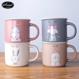 Mug en céramique personnalisé avec chat et chien mignons, cadeau de dessin animé, vente en gros d'animaux de compagnie, mug à thé et à café en émail pour <span class=keywords><strong>enfants</strong></span> - Product Image 6