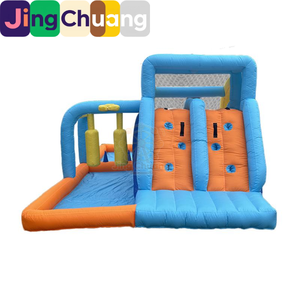 Château gonflable pour enfants avec double toboggan, pulvérisation d'<span class=keywords><strong>eau</strong></span>, trampoline intérieur et extérieur, grand trampoline à pendule avec <span class=keywords><strong>fil</strong></span> <span class=keywords><strong>de</strong></span> protection - Product Image 3