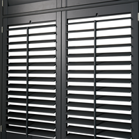 Obturateur en tilleul noir décor de chambre intérieur PVC volets de plantation vénitiens pour fenêtres de bureau Ventilation d'air horizontale hôtels