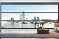 Ventana Elevadora Inteligente con Control Remoto Eléctrico VOBO, Doble Acristalamiento, Deslizamiento Vertical Automático, de Acero Inoxidable, Moderna