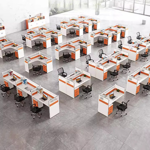 Meja kantor Modern kubus 4 staf Modular meja kantor Cosas De Oficina scivania Ufficio meja kerja meja kantor - Product Image 6