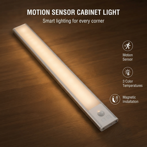 Luz LED para Gabinete con Sensor de Movimiento, Lámpara Nocturna de Instalación Magnética, 3 Temperaturas de Color, Recargable por USB para Cocina y Armario - Product Image 1