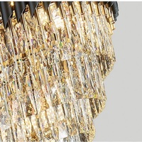 Lustre suspendu JYLIGHTING, luminaires pour la maison, cristal, intérieur, vintage, décoration, plafonnier, noir et or