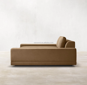 Sofá Cama Sassanid OEM, Nuevo Diseño Italiano Posmoderno de Lujo, Hecho a Mano, en Tela Cortono Color Caramelo Quemado, para Sala de Estar - Product Image 3