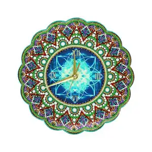 DIY Pintura de Diamante Em Forma de Especial Relógio de Parede Mandala