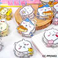 DHF1271 Vente en gros de diverses pinces en PP mignonnes Mofusand, Capybara, Chiikawa, Ours, Papeterie de dessin animé, Mini pince en acrylique
