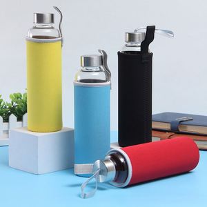Custom Wholesale BPA Free Large Size <b>Sport</b> Glass Water Juice <b>Bottle</b> with Leak-Proof Stainless Steel Lid and Sleeve - Product Image 5