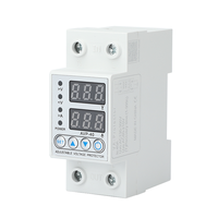 Relais de protection numérique intelligent 220V sur rail DIN, réglable, monophasé, contre les surtensions et les sous-tensions, stabilisateur de tension