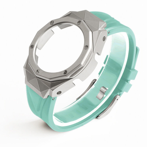 5rd Atualização Geração Silicone Resina <span class=keywords><strong>Watch</strong></span> Band Aço Inoxidável Assista <span class=keywords><strong>Case</strong></span> Moldura De Metal Para GA2100 Caso E Alça - Product Image 1