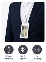 Porta Tarjetas de Identificación con Pantalla de Tinta Electrónica de 3.6 Pulgadas y 6 Colores, Placa de Identificación Electrónica Bluetooth Delgada de 3.3mm para Oficina y Exposiciones