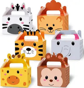 Farm Animals Party Favor Boxes Candy Treat Boxes Goodies Gift Paper Boxes For Birthday Barnyard Party Supplies